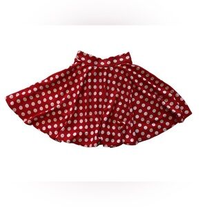 URBAN COCO Red Skater Skirt with White Polka Dots